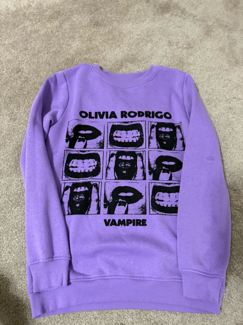 Olivia Rodrigo "Vampire" Purple Graphic Sweatshirt